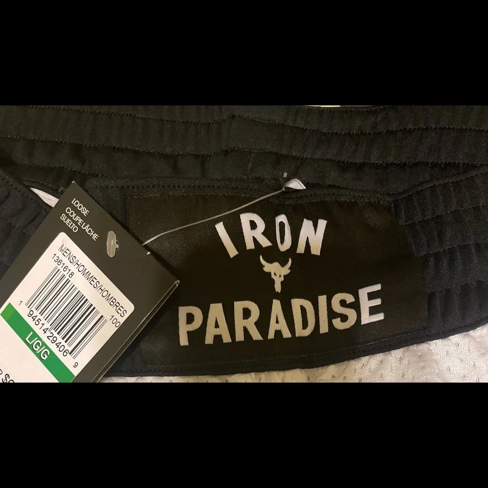 Under Armour Project Rock Mens Iron Paradise White Mesh Shorts 1361618 Sz - Picture 8 of 9